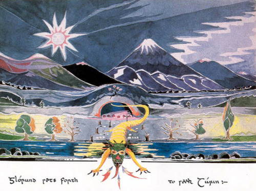 jesuit-space-pirate: Some more of Tolkien’s art (and the one with Smaug again because it&rsquo