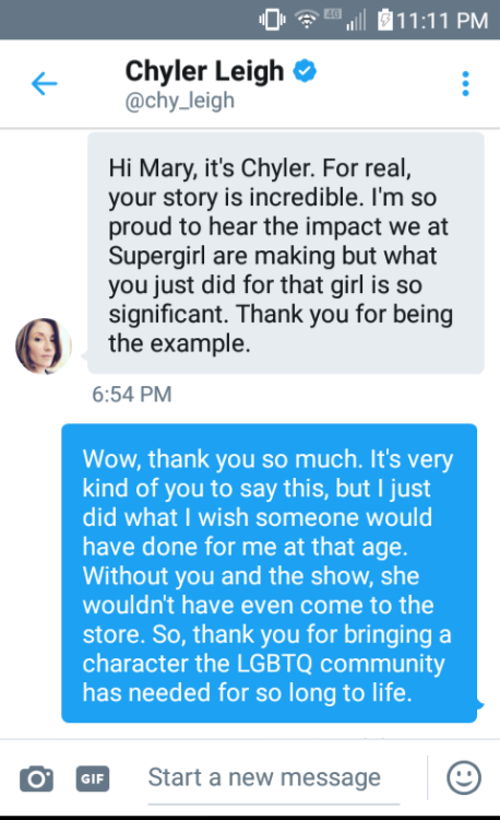 sapphicgeek: Chyler reached out to me. I think it’s very important to highlight how seriously she ta