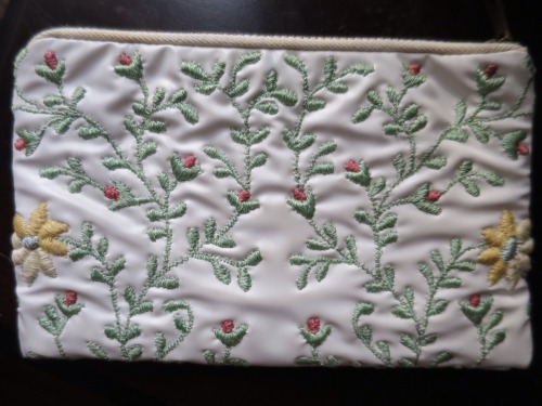 Lovely vinyl embroidery pouch made by Original Marketa Rio de Janeiro from Cur.io VintageI searched 