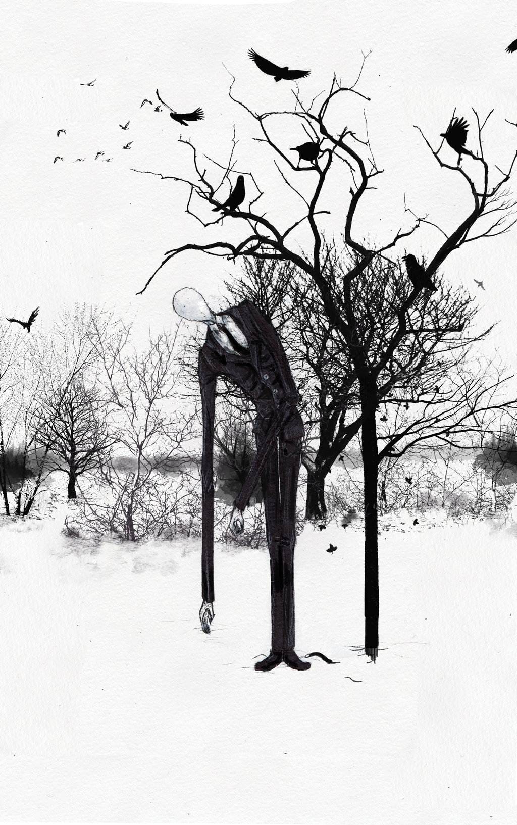 queen-dreaveev:  Slenderman winter. by JackSatan1