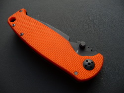 ru-titley-knives:  DPx Hest . Ive got this in the workshop currently to make up a kydex sheath for a customer . Id not seen one before and its a definite tank of a folding knife. more info here   http://www.dpxgear.com/shop/knives.html 