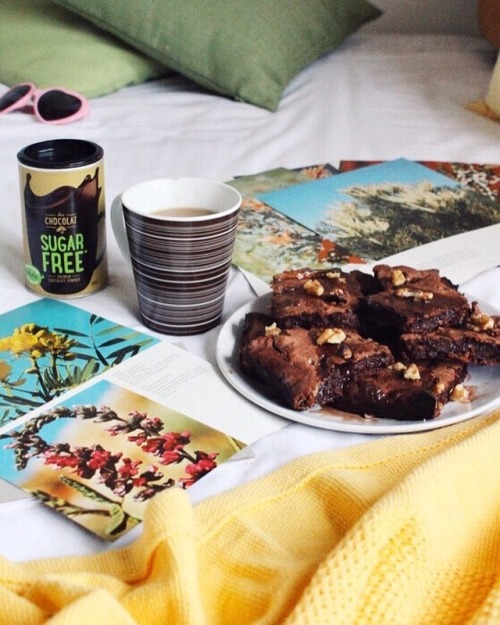 Choco maniaA yummy hot choccy and gooey brownies using @du_chocolat to warm up my comfy nest whilst 