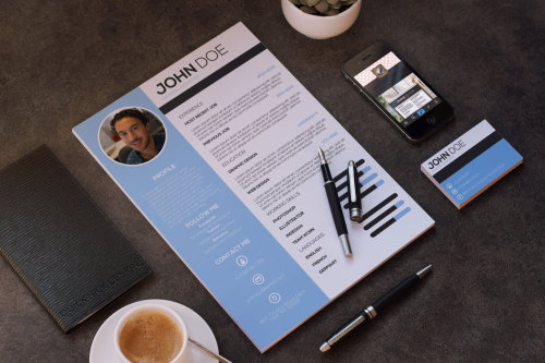 quicknickdesign: Resume Template 3page | CV Template + Cover Letter + Business Card for Photoshop | 