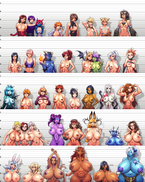 saltyconch:  b-mushroom:  elementrexx:  The Hentai Foundry Boob Chart FOR HI-RES VERSIONS AND INDIVIDUAL ROWS CLICK HERE! FOR MORE INFO AND LIST OF CHARACTERS CLICK HERE!  A round of applause for Blackmyst who drew this lovely collection of cleavage