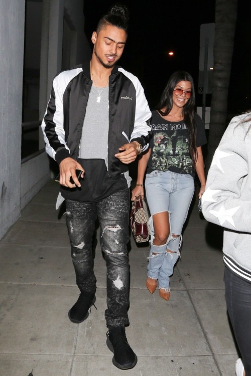 Quincy Brown and Kourtney Kardashian at Craig&rsquo;s Restaurant in WeHo