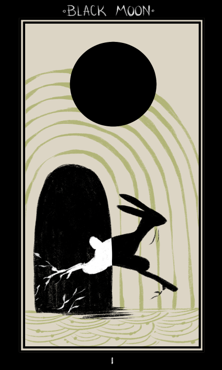 theveryworstthing:  the black moon: sign of the first born. experimentation, excitement, and curiosity. a fool who rushes in and a scout who tests the water for others. it’s my birthday so have what would be my litter sign/moon sign card from the Carot