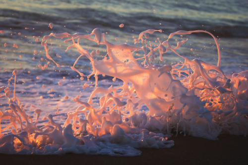 fuckyeahfluiddynamics: Photographer Lloyd Meudell captures surrealistic images of breaking sea foam.