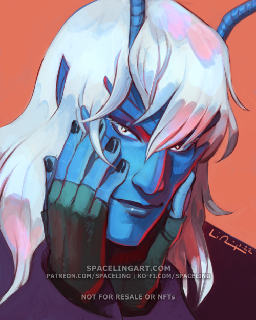 YsamA painting for myself I did today. It’s my Andorian, Ysam! Support me on Patreon or Ko-fi✨