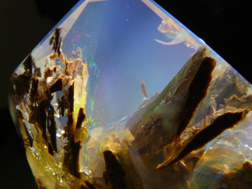 crystalmontblanc:Ethiopian Welo Opal New gem found looks like the ocean or space in rock.