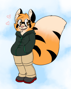 thepolygonheart: doodlezar: Beep Boop Look at this cutie!@thepolygonheart YOOOOOOOOOOOOOO I LOVE IT &lt;3 it looks really great! and that fluffy tail is  👌   👌   👌    Floofy tiggie~!