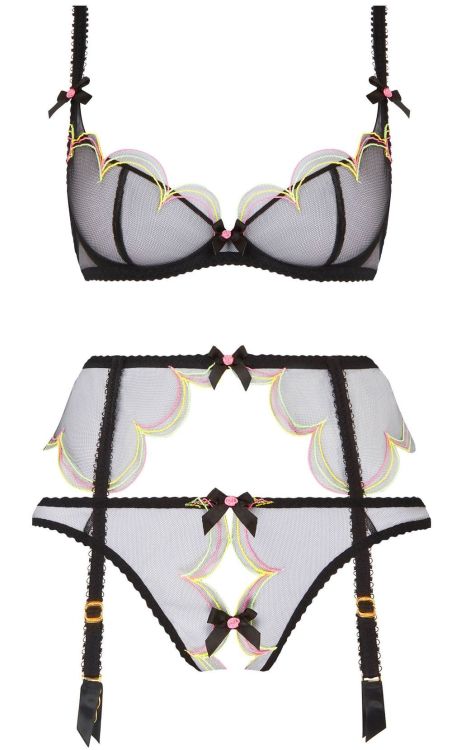 Agent Provocateur | Lorna Rainbow | in sheer tulle + multi-hued Swiss embroidery | Spring Summer 202