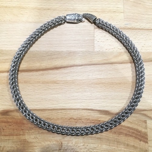 raufnirsramblings:Stainless steel snake necklace complete!! © do not use, edit, repost etc.