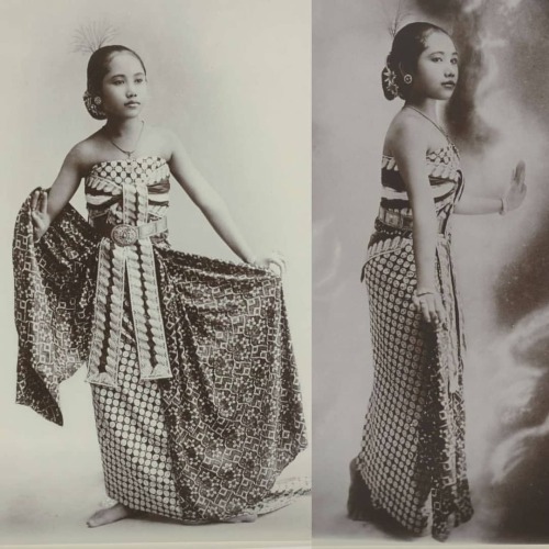 1890s Studio portrait of a Javanese dancer in court costume by Kassian Céphas. Kassian was a Javanes