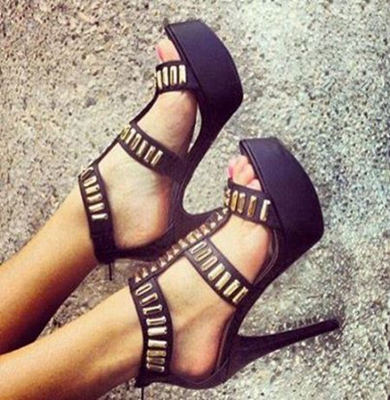 Gold metallic platform sandals