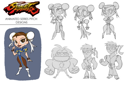A couple years ago I was commissioned by Capcom to design a cartoony version of STREET FIGHTER (Thei