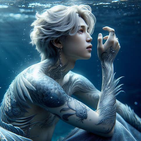Just Wanted To Share Some Merman Jimin AI Generated Pics For A Fanfic That I'm Planing On Writing. Written