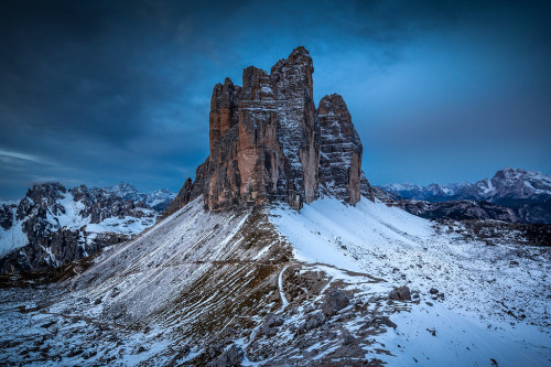 Sentinel by Hughie O'Connor The stunning Tre Cime De Lavaredo in the Dolomites taken in the pre dawn
