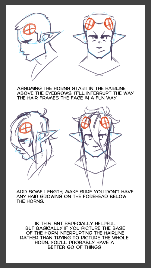 Hey, Do You Have Any Tips For How Hair Would Be Placed Around Teifling (or Really Any Races) Horns? I
