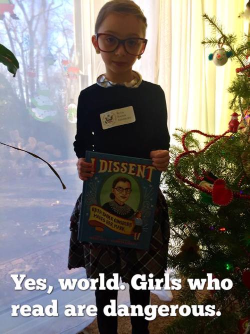 “It’s superhero day at school. Michele has been reading the heck out of “I Dissent&rdquo