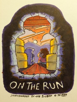 joethejohnston:&lsquo;Thinkin bout our friends as we chase the setting sun&rsquo;  On The Run! Tonight at 6:30 e/p on CARTOON NETWORK!