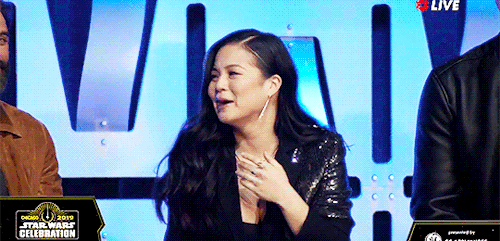 poe-damerns:Kelly Marie Tran receiving a standing ovation at the Star Wars Celebration 2019.