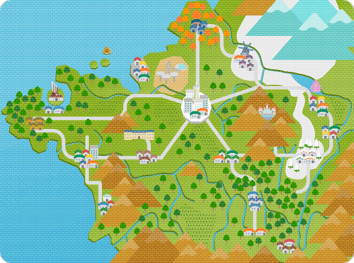 ochazuke-yokochou:  [Pokemon region maps: Kanto, Johto, Hoenn, Sinnoh, Unova and Kalos] 