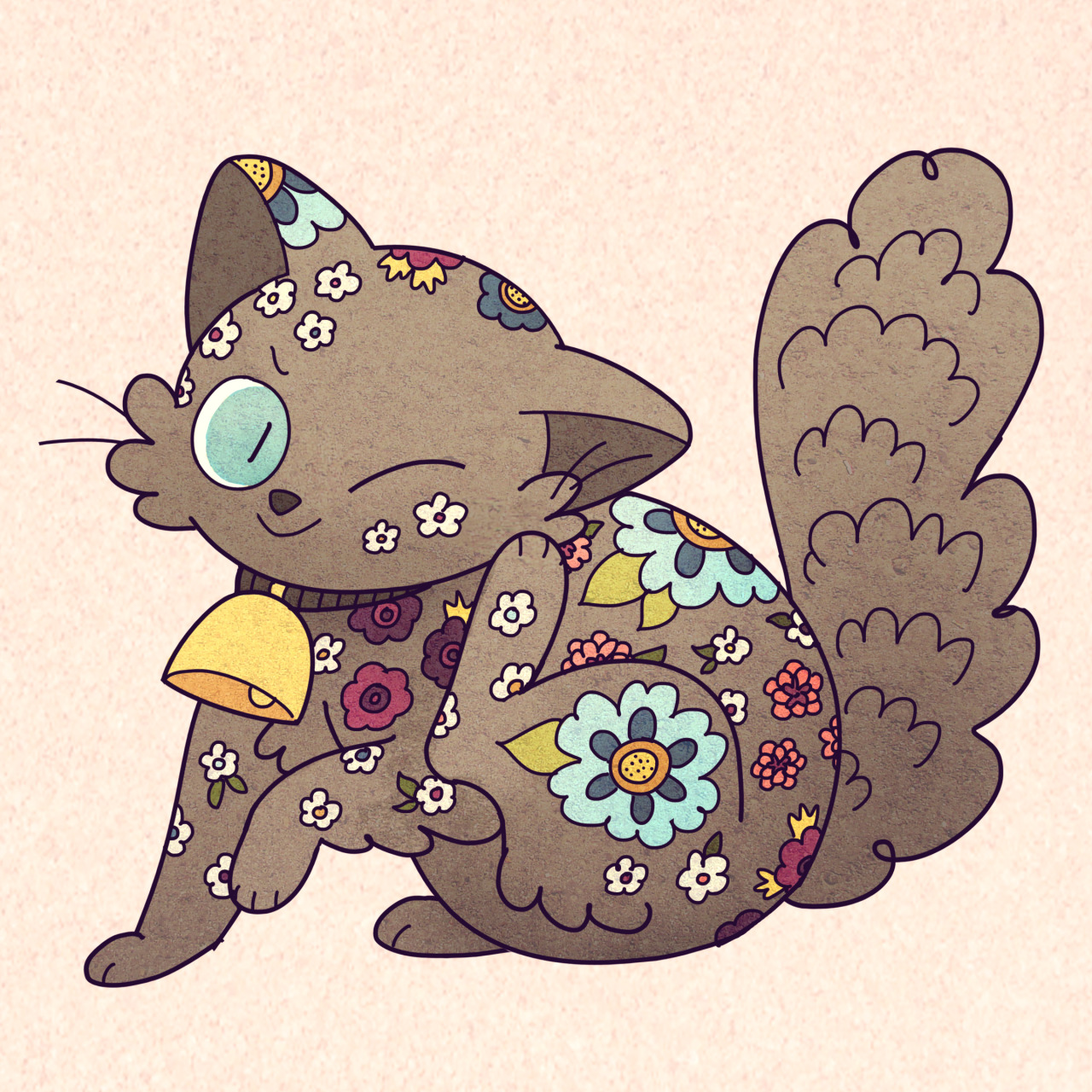 asmithart: floral kitties! 