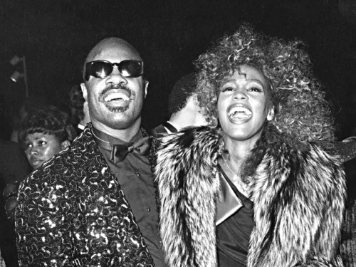 Stevie Wonder and Whitney Houston at the American Music Awards, 1986