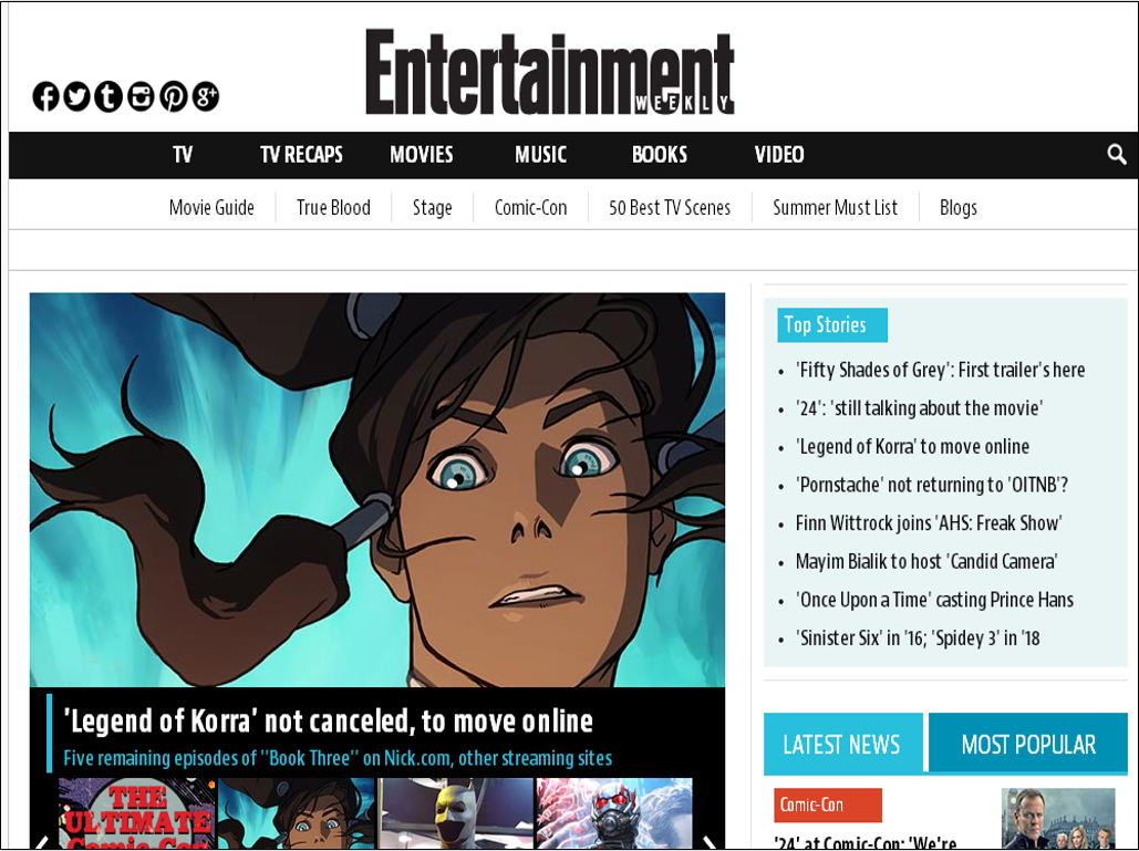 avatarlegends:  Korra making the headlines.   