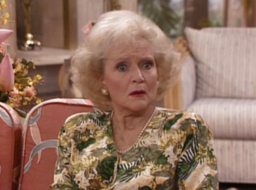 bisexualshakespeare:[ID: screenshots from Golden Girls. In the first Betty White looks confused and 