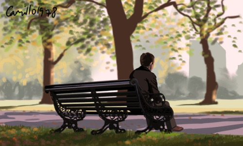 camillo1978:For @221b-consolation @totallysilvergirl prompted:John’s sitting on a park bench looking