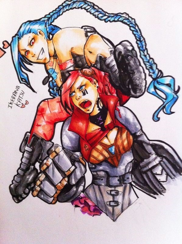 Vi and Jinx with copics &lt;3 I am very upset because I lost the pen of my tablet