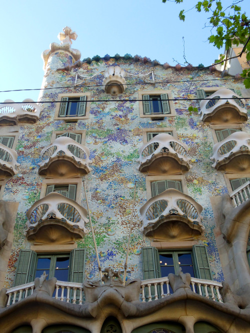 La Casa Batlló, Barcelona, Catalonia, Spain.