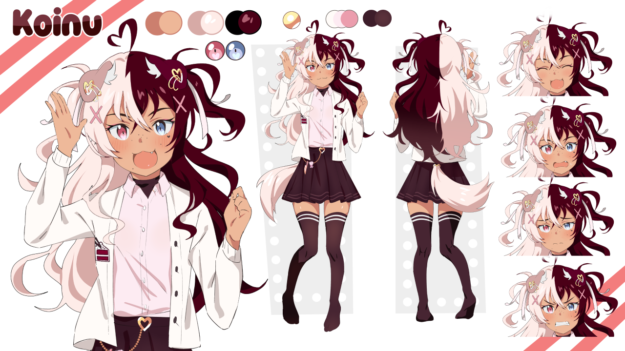 aw beans — reference sheet for vtuber Koinu comm info