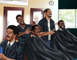 tnafiend:  macdadude:  buttalicious602:  grandeffex:  Dope black artMa|a¢h¡ W®¡ght ✏️ on Instagram: “'The Comedy Shop’ 💈 . A portrayal of some of the most iconic black male comedians just hanging  🔥🔥🔥   Xclusive    Now that’s