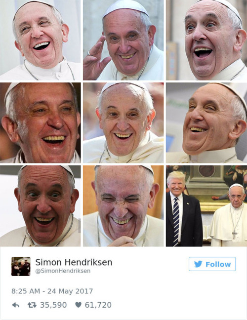 afatblackfairy: pr1nceshawn: Donald & The Pope.  😂😂😂😂 