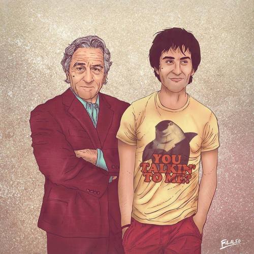 tastefullyoffensive:  “Me and My Other Me” by Fulvio ObregonRelated: If Cartoon Characters Got Old 