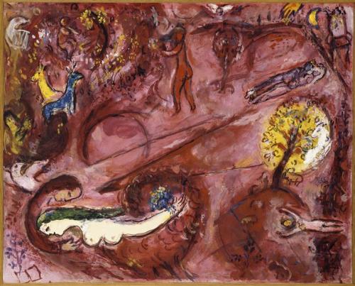 artist-chagall: Song of Songs I, 1960, Marc Chagall Medium: oil,paper