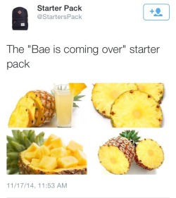 xeppeli:  It makes me happy knowing that we have an entire subgroup of twitter users that prepare some freshly cut pinapple for their significant other before they visit. This is very sweet.