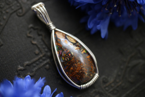 Beautiful sterling silver yowah opal pendants are available at my Etsy Shop - Sedna 90377