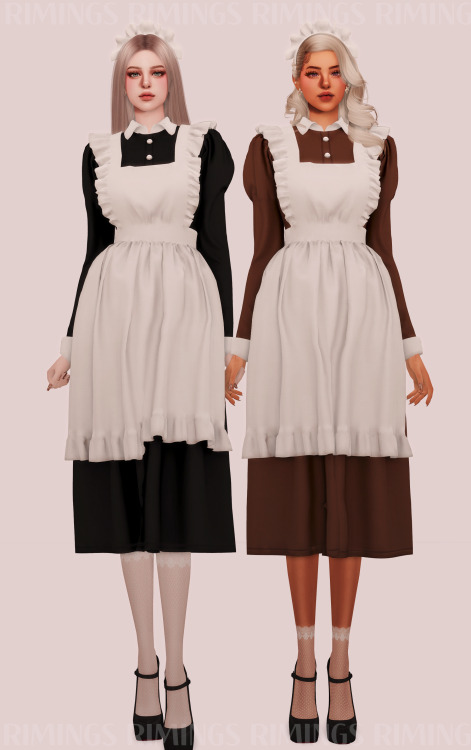  [RIMINGS] Classic Maid Outfit Set - FULL BODY 2 / HAT- NEW MESH- ALL LODS- NORMAL MAP- 16 / 16 / 4 