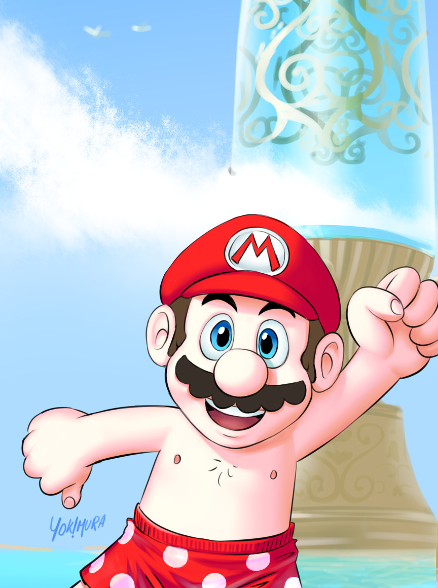 yokimura-art: Pauline and Mario, together at the beach.  Finally had enough free