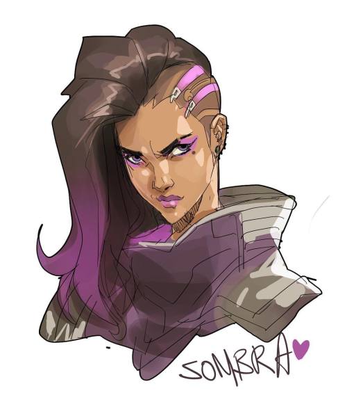 hichamhabchi:  The colored version of Sombra  💜 #sombra  #overwatch #blizzard #fanart #characterdesign #sketchoftheday 