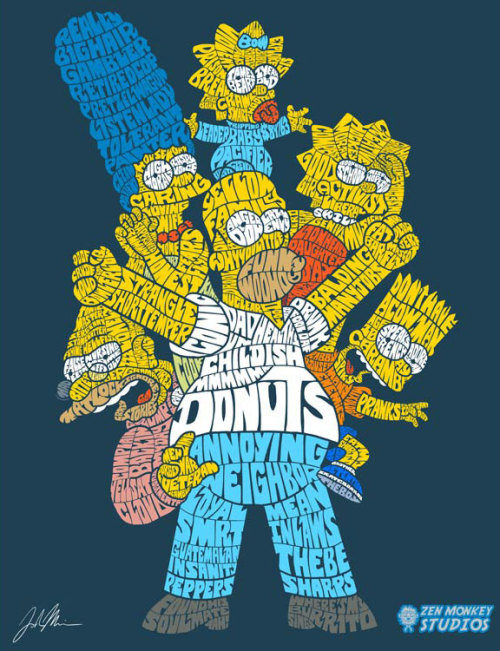 Whew! I finished my Simpsons inspired calligram! Please enjoy it! I’ll be sending it for display at 