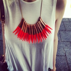 velvet-fridays:  Outfit: Sass and bide necklace, Alice Mccall tank top and Rebecca Minkoff bag 