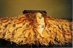 velvet8000:  Botticelli’s Venus as part of a slide show on buildings during the Festival of Lights in Lyon, France. 