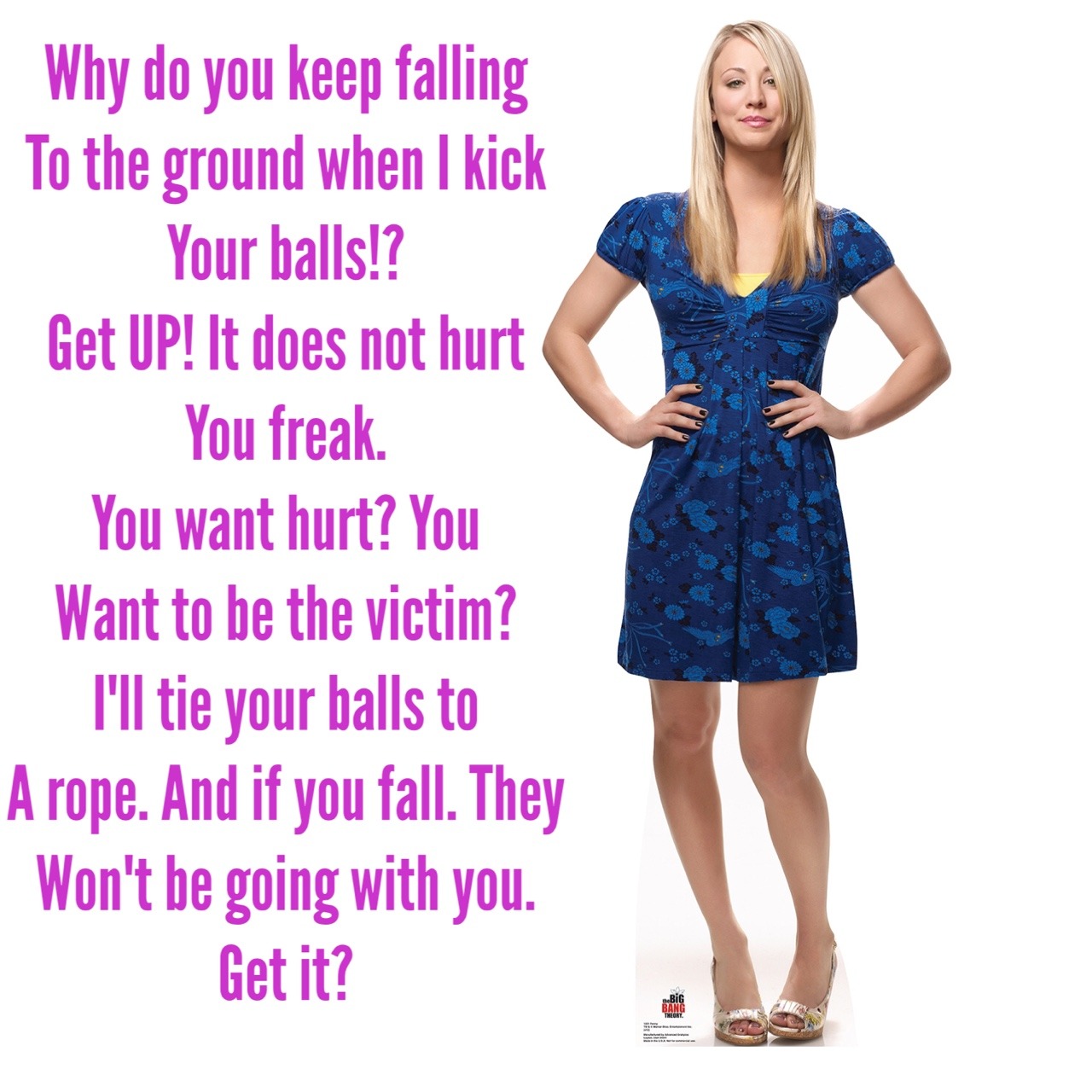 Kaley Cuoco #Ballbusting #caption