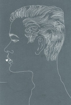 Andy Warhol | Unidentified Male with Heart at Lips, c. 1957