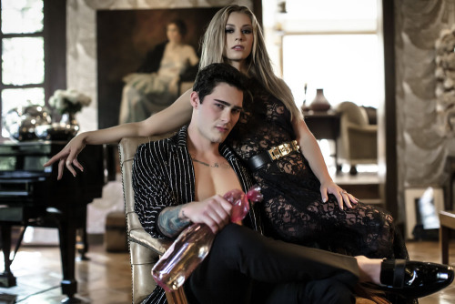 “THE LAST PLAYBOY” (ink and champagne) photographed by Landis Smithers model : Maximillian Silberman & Nikki Leigh