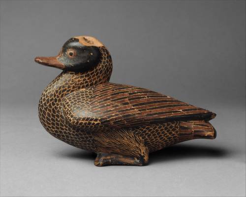 blondebrainpower:Terracotta vase in the form of a duck, East Greek, mid 6th century BC.